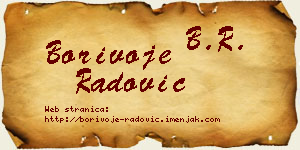 Borivoje Radović vizit kartica